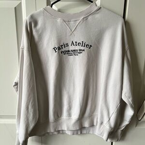 White Paris crew neck